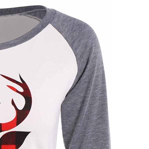 2021 col rond femmes T-Shirt personnalisé 100% coton à manches longues mode impression décontracté bouton dentelle broderie grande taille en gros - Product Image 3