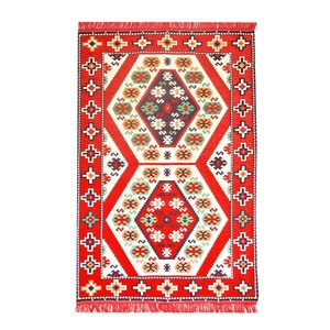 Alfombra Oriental Auténtica de Anatolia con Patrón Urgup, Color Rojo - Product Image 4
