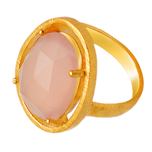 แหวนพลอยโรสควอตซ์แท้925แหวนเงินสเตอร์ลิงแหวนชุบทองทำด้วยมือเครื่องประดับที่ทันสมัยสำหรับเป็นของขวัญแต่งงาน - Product Image 4