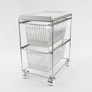 Chariot de rangement de cuisine en métal à 2 niveaux avec paniers - Product Image 1