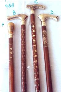 Best Quality and Handmade Wooden Foldable Walking <b>Stick</b> with Brass Handles / Wooden Walking Cane with Designer Handle - Product Image 3