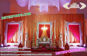 Escenario de boda con temática Mughal, decoración de escenario de boda india, fabricante de escenario de recepción de matrimonio moderno - Product Image 6