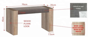 Mesa auxiliar de hormigón de estilo moderno con tapa de madera Muebles de jardín al aire libre para acampar - Product Image 4
