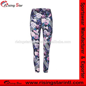 Leggings avec imprimé floral par sublimation pour femmes,, de haute qualité, design Fitness et Yoga, nouvelle collection - Product Image 2