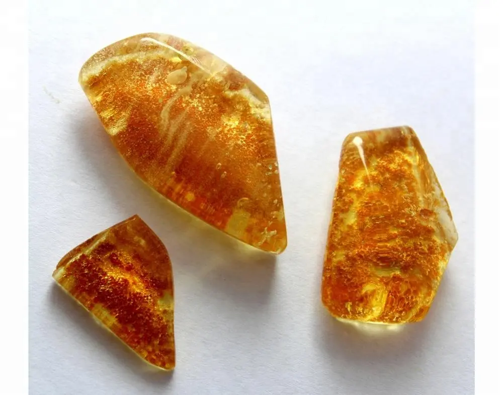 Cabochons couleur ambre jaune naturel, de haute qualité, vente en gros, 9 pièces