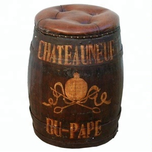 Tabouret de Bar en tonneau Vintage industriel, tabouret de Bar en bois, style AntIque, - Product Image 3