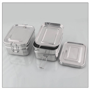 Boîte à lunch durable en acier inoxydable avec couvercle étanche et compartiments pour l'école, le bureau et les voyages disponibles à la vente - Product Image 1