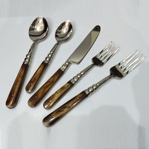 Juego de cubiertos de acero inoxidable 304, alta calidad, pulido brillante con mango de hueso Natural, cantidad mínima de 100 juegos - Product Image 1