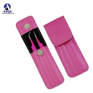 Ensemble de pinces à cils en acier inoxydable les plus vendues avec pointe incurvée et droite, pinces à cils pour extensions de cils, pinces à cils de beauté avec revêtement en papier - Product Image 3