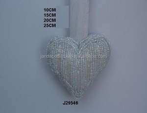 Nouvellement arrivée en forme de coeur perles de verre blanc ornement d'arbre de Noël disponible dans toutes les couleurs et tailles décor d'arbre de Noël - Product Image 2