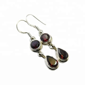 2024 Hot Fashion 925 Sterling Silver Garnet Gemstone <b>Earring</b> for Woman and Girl Fancy Jewelry Gift - Product Image 1