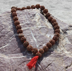 Rudraksha de 108 Cuentas Naturales, Estilo Bohemia Kantha, Unisex, Regalo para Fiestas, Mala con Borla de Algodón, Certificado por Terceros para el Hinduismo - Product Image 5