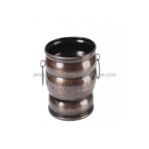 Macetas de cubo de forma redonda grande con mango hecho en India gran oferta último Metal hierro galvanizado decoración de jardín al aire libre - Product Image 4