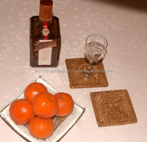 Square Rattan <b>Coaster</b>, <b>Set</b> of <b>Coasters</b> - Product Image 6