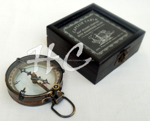 Spencor & Co. Boussole en laiton London 1905 avec loupe Boussole de lecteur de carte en métal dans une boîte en bois Calvin Handicraft - Product Image 6