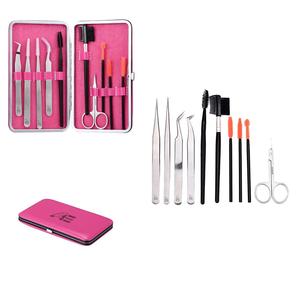 10 pièces pince à épiler professionnelle en acier inoxydable argenté Kit de greffe de cils et d'extension de sourcils avec outils de précision - Product Image 2