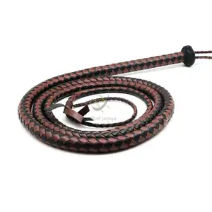 Ho Hunts handmade 8 feet long braided bull whip microfiber horse hh-h whip luxurious durable support oem