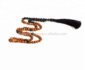 Aromathérapie Lave Bois De Santal 108 Mala Perles Nouées Japamala Perles De Prière Religieux Unisexe Long Collier pour Fête et Cadeau - Product Image 5