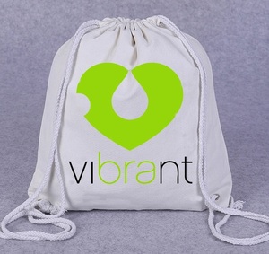 Customizable Cotton <b>Drawstring</b> <b>Bag</b> With Animal Prints Canvas Material for Promotion Featuring Calico Logo - Product Image 5