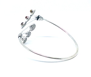 Brazalete de piedra hecho a mano para mujer, brazalete de ojo de tigre Chapado en plata de ley a la moda, accesorio hecho a mano - Product Image 3