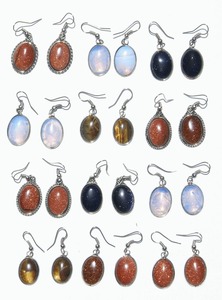 Pendientes de gota de moda peruana hechos a mano para mujer hermosa Piedra Natural joyería a granel venta directa de Perú - Product Image 2