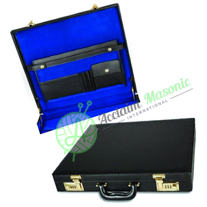 Kingrog Grand Lodge — étui tablier en cuir véritable, mallette rigide masonique avec Double verrou à combinaison, porte-documents - Product Image 3