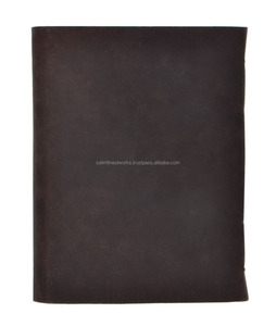 Diario de cuero genuino hecho a mano liso personalizado con dos cierres en blanco A5 cuaderno material escolar diario de papel de algodón para regalos - Product Image 5