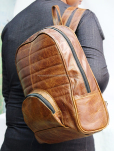 Mochilas para Portátil de Cuero 100% Genuino para Hombre, Bolsos de Viaje Vintage Hechos a Mano con Patrón de Carácter, Colección Artesanal - Product Image 2