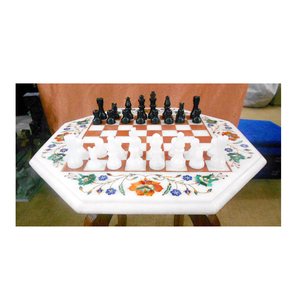 5 jeux d'échecs en marbre fait à la main, haut de Table - Product Image 1