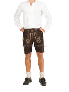 Unisex personalizado bávaro Lederhosen auténtico cuero oscuro tradicional Oktoberfest desgaste con decoración bordada - Product Image 4