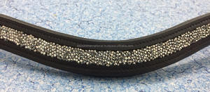 Banda para la Frente Acolchada con Purpurina Plateada con Cierre de Botón a Presión para Caballos, Equipo Ecuestre Elegante y de Alta Calidad - Product Image 5