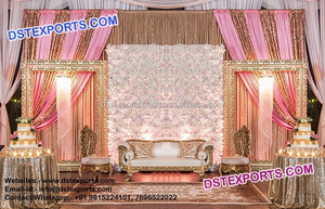 Meubles en cuir et décoration florale pour scène de mariage, canapé en cuir et cristal pour mariage, canapé pour mariée et marié, décoration de mariage - Product Image 6