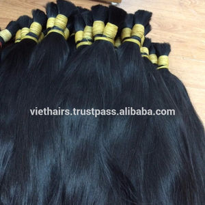Factory Price on Double Drawn Black Remy Hair Bulk Raw Unprocessed Human Hair - Product Image 5