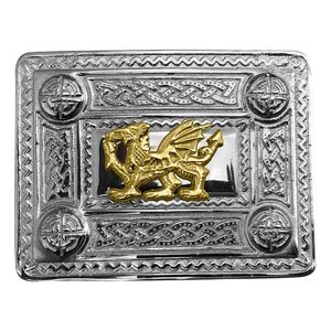 อุปกรณ์เครื่องดนตรีโบราณ/โครเมี่ยม/ทองพร้อมหัวเข็มขัดลายพิณทองเหลืองแบบทำด้วยมือสำหรับผู้ชาย - Product Image 1