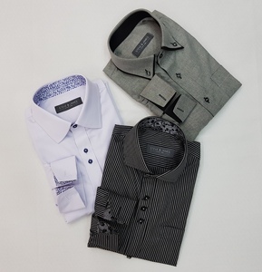 Steve James OEM velours sur mesure chemises pour hommes 100% coton saison d'été fil teint anti-boulochage Anti-rides caractéristique bouton en corne - Product Image 3