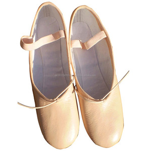 Zapatillas de Ballet de cuero suave para niñas y niños, suela blanda cómoda, temporada de primavera, forro de cuero genuino, plantilla de goma/Pu, gamuza de lona - Product Image 1