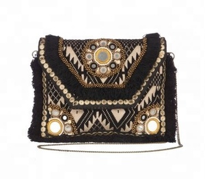 Indian Modern Bohemian Summer Embroidery Designer Handmade <b>Beaded</b> Messenger Bags Light Weight <b>Large</b> Capacity Women Evening Bags - Product Image 3