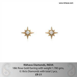18kt Pure Rose Gold <b>Hoop</b> Diamond <b>Earrings</b> Elegant and Luxurious Product - Product Image 6
