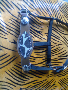 High Quality Western Leather Horse Halter Fancy <b>Bling</b> Bronc Design Hot Selling PP Saddle All Sizes Horse Head Collar - Product Image 3