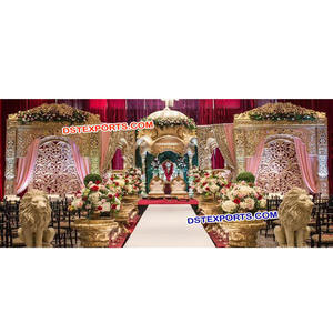 ฉากงานแต่งงานทัชมาฮาล ชุดเวทีงานแต่งงานพร้อมฉากหลัง ผู้ผลิตเวทีงานแต่งงานแบบอินเดีย - Product Image 1
