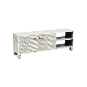 Modern Style Bone Inlay <b>TV</b> Unit Cabinet with Adjustable Height and 2 Drawers for Home Furniture in Living Room or Bedroom - Product Image 2