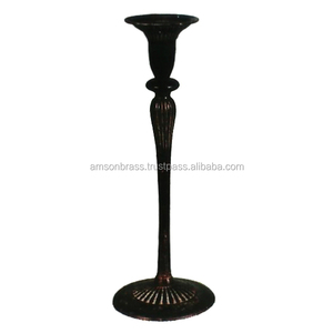 Polished Metal <b>Candle</b> Holder Pillar <b>Candle</b> Stand - Product Image 2
