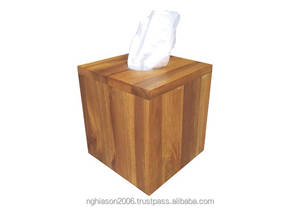 Boîte de rangement de mouchoirs en bois d'acacia de première classe Design européen pour la cuisine salon salle à manger Villa hôtel utilisation hospitalière en plein air - Product Image 4