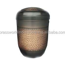 Suministros funerarios de la India, urna de cremación de latón dorado claro de Brassworld - Product Image 5