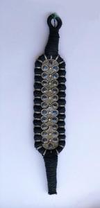 สร้อยข้อมือแฟชั่นทำจากเชือกถักประดับพลอยไพลินสีน้ำเงินธรรมชาติ เงินแท้ 925 ประดับเพชร ขายส่ง - Product Image 2