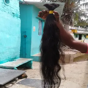 Cabello humano brasileño malayo liso, tejido a máquina con pelo de templo virgen