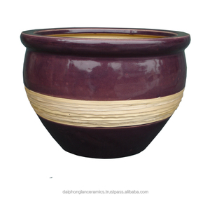 Macetas de Cerámica Vietnamita Hechas a Mano de Alta Calidad, Macetas de Cerámica Esmaltada Clásica para Plantas de Jardín, Uso en Interiores y Exteriores - Product Image 3