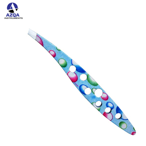 Pince à épiler professionnelle en acier inoxydable antistatique de haute qualité, faite à la main, à pointe inclinée, outil de beauté de précision - Product Image 2
