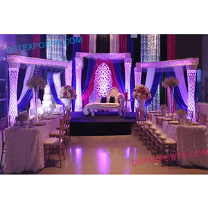Boda de cristal pilares escenario italiano boda sofá con fibra de escenario de boda escenario fabricante - Product Image 1