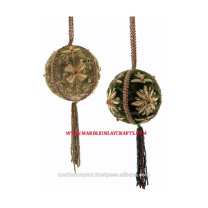 Zari Embroidery Christmas <b>Ornament</b> - Product Image 1